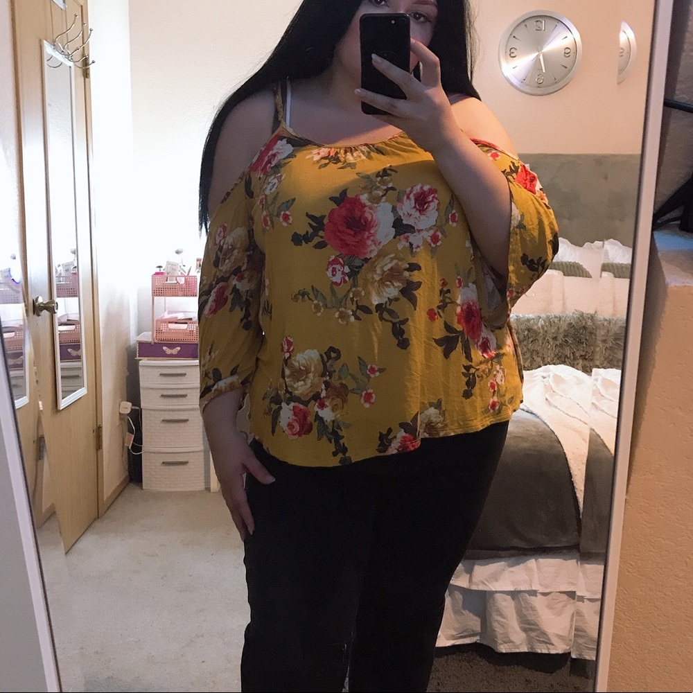 Plus size mustard off the shoulder